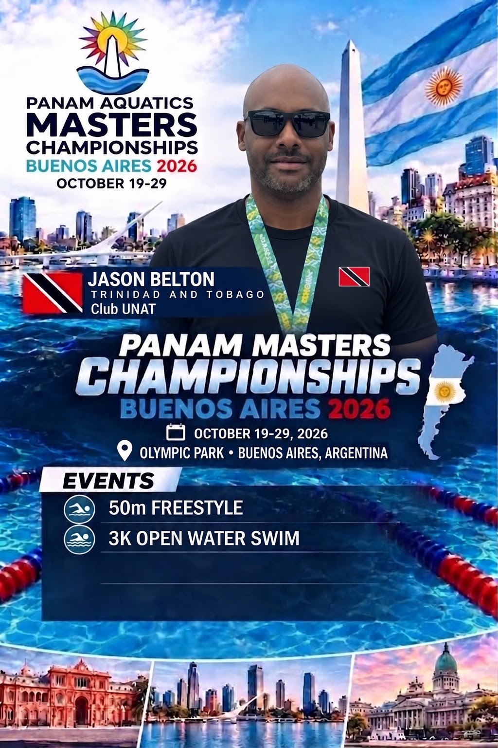 Jason Belton – PanAm Aquatics Masters Championships 2026 athlete poster