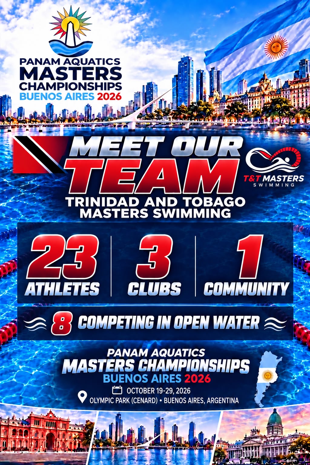 Meet our team – Trinidad and Tobago Masters Swimming: 23 athletes, 3 clubs, 1 community, 8 competing in open water